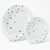 Festive Green Premium Plastic Plates - Multipack
